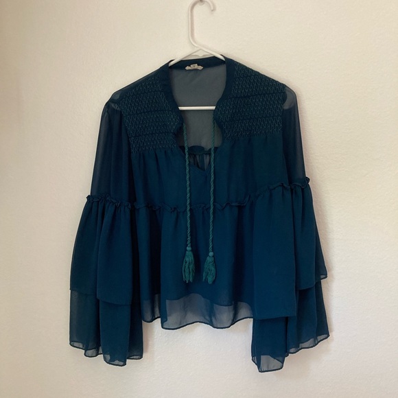 Ecote Chiffon Bell Sleeve Top from Urban Outfitters - Picture 4 of 7